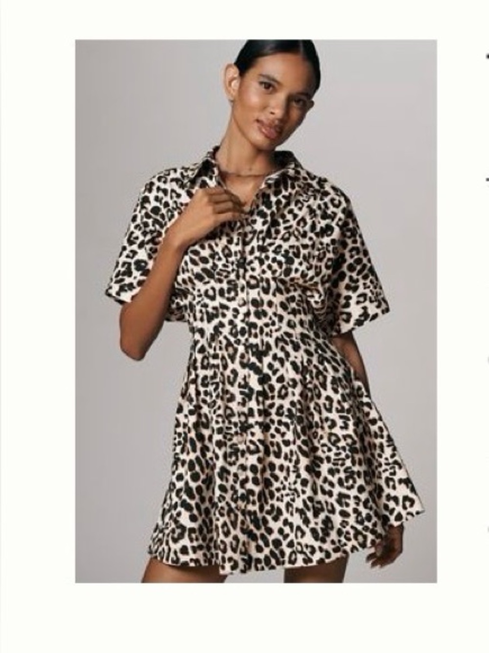 Tobie Mini Shirt Dress by Exquise/Anthropologie, Medium, leopard